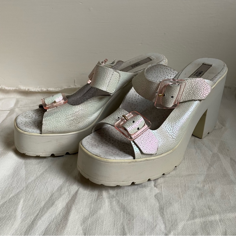 Miista Holographic Platform Sandals